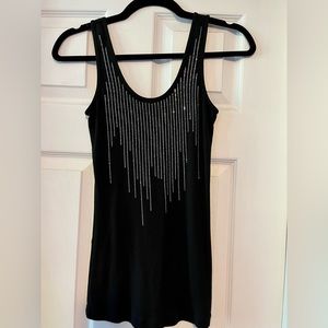 Jeweled black tank top